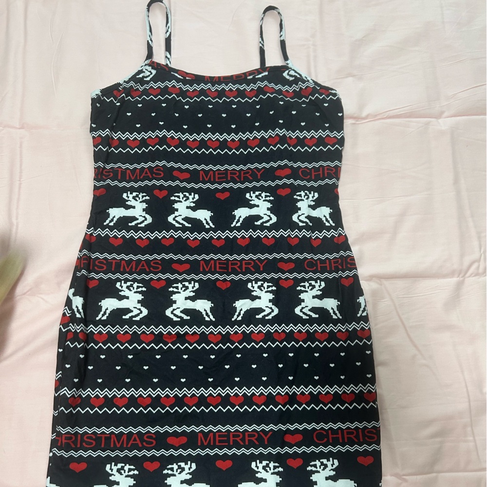 Festive Black and Red Christmas Dress